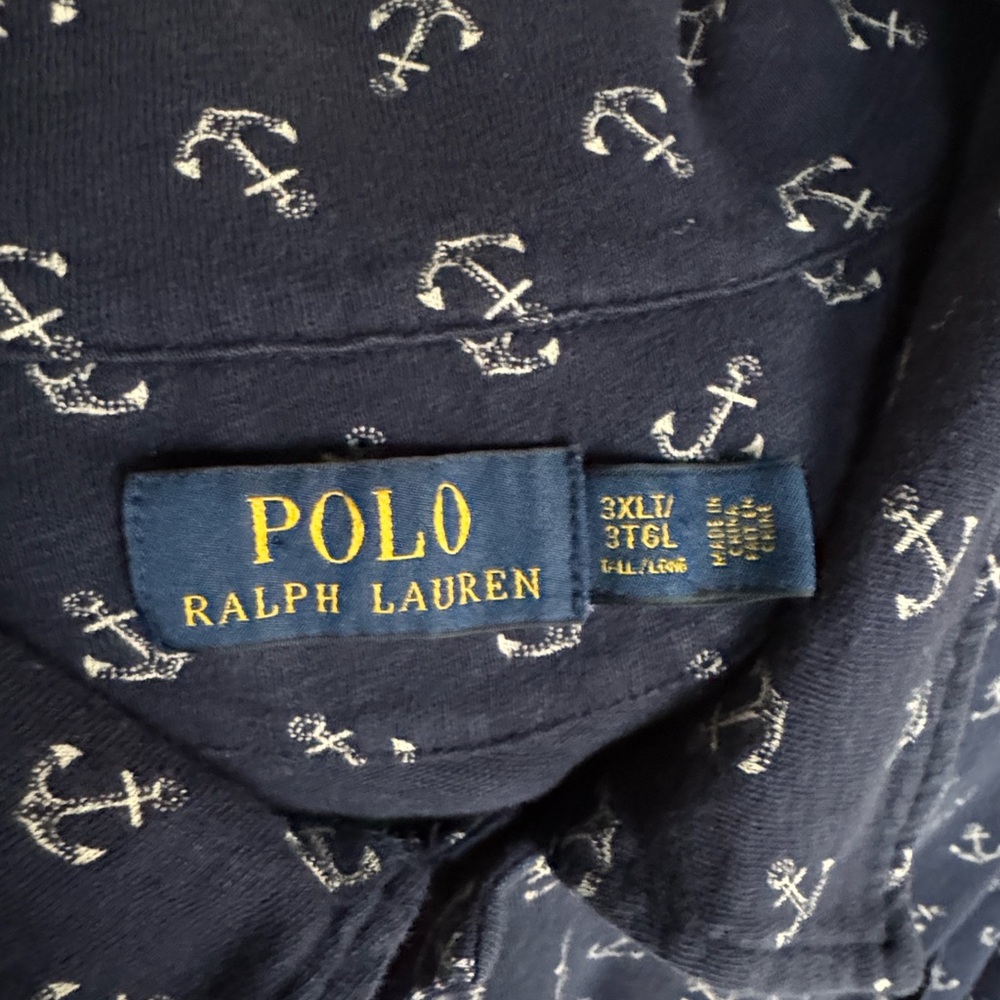 Polo by Ralph Lauren Anchor Print Shirt - Navy Size 3XL - Picture 5 of 9